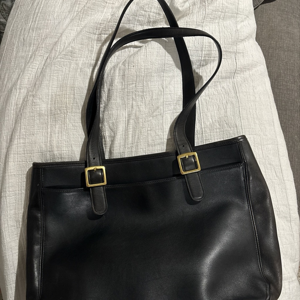 Coach Black Leather Bag- Vintage Chelsea large tote